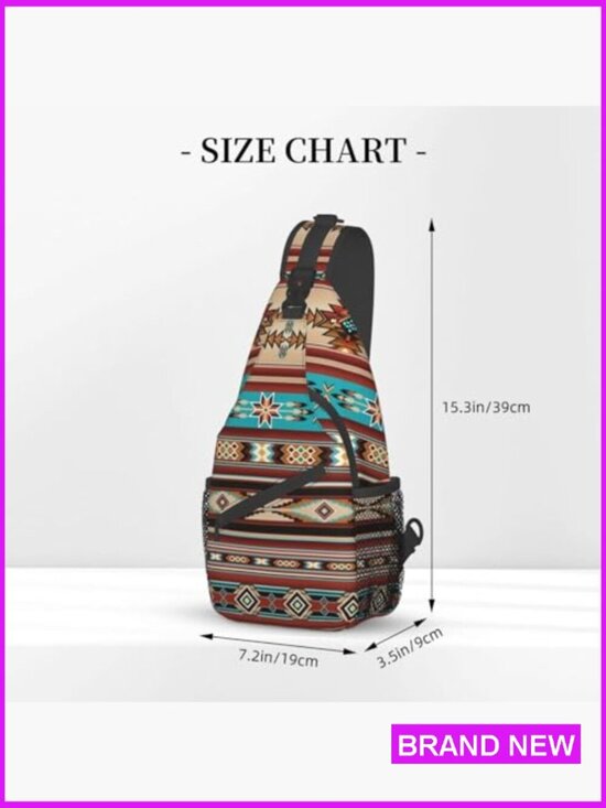 Aztec Pattern Sling Backpack Crossbody Daypack Lightweight Travel Hiking Casual main image 7